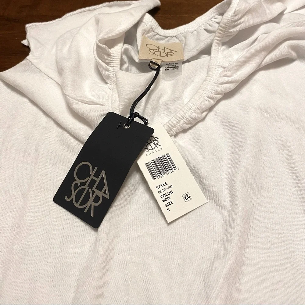 NWT Chaser Off the Shoulder White Cotton Top Size Small - Picture 5 of 6